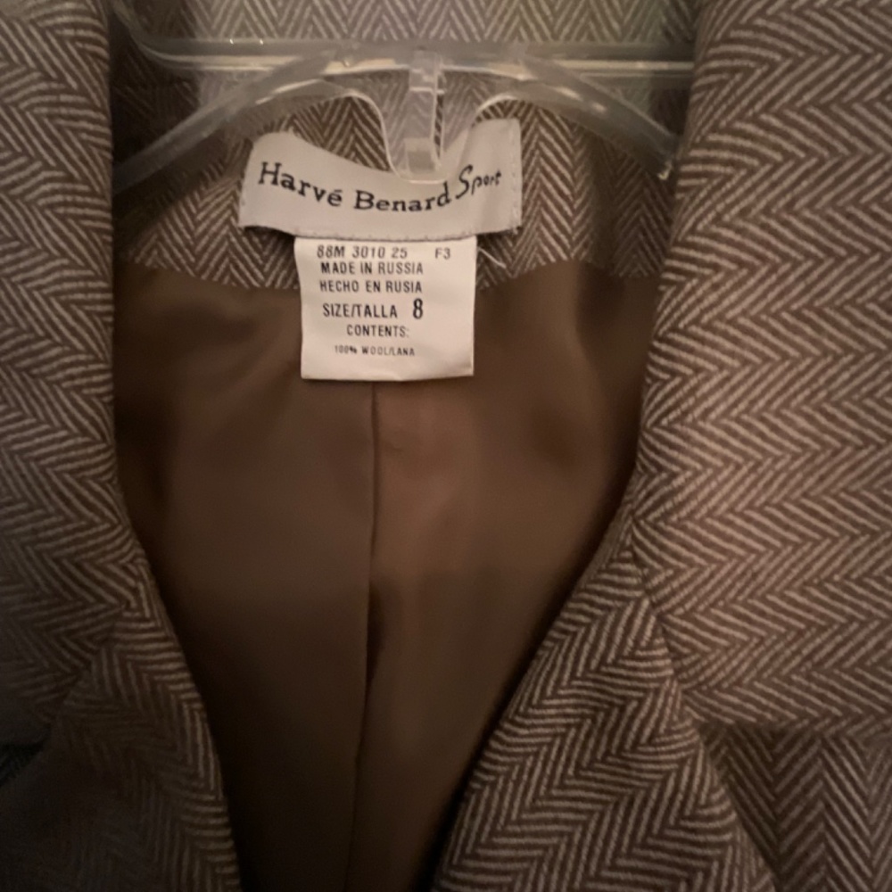 UPDATE:ADDED SWEATER Harve Bernard Brown/White Herring Bone Pants Suit Size 8 - Picture 4 of 8